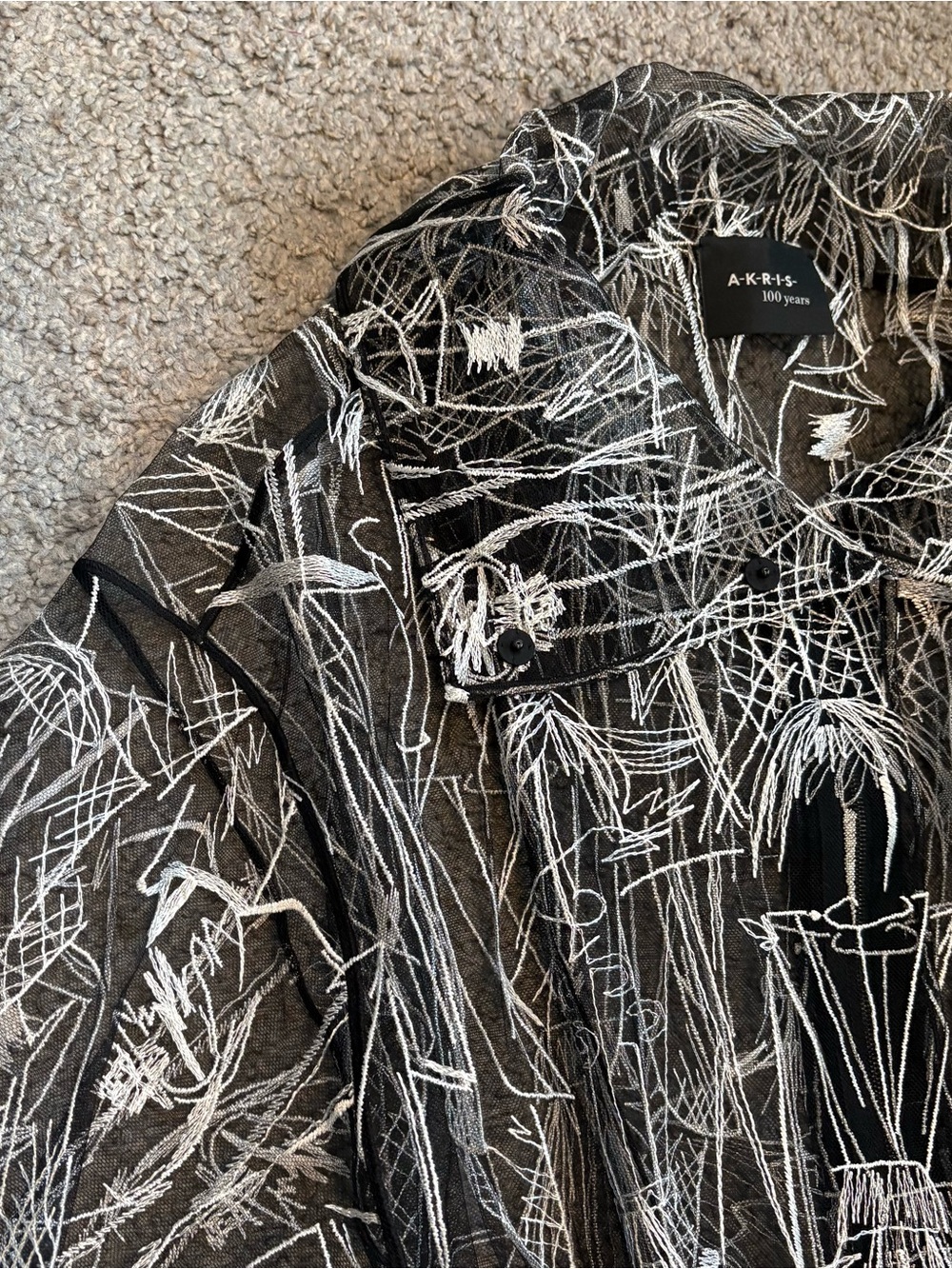 Akris New Valdemire Croquis Embroidered Parka Jacket Size US 8 $2,990.00 - Picture 7 of 16